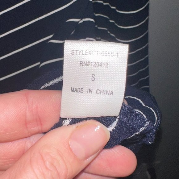 Nautical Boatneck Stretchy Top, Size S - Picture 4 of 4